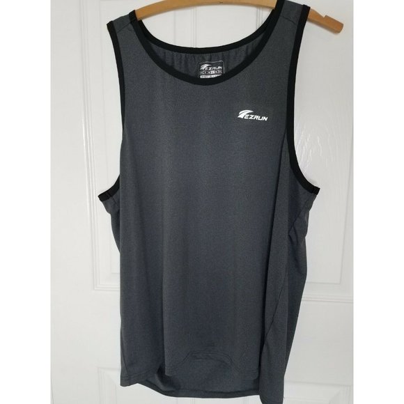 EZRUN Men's Tank Top Quick Dry Athletic Shirt Gray Size Large - Picture 5 of 9